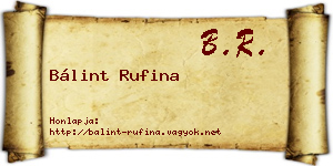 Bálint Rufina névjegykártya